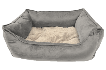 Cama hipoalergenica color gris para gatos